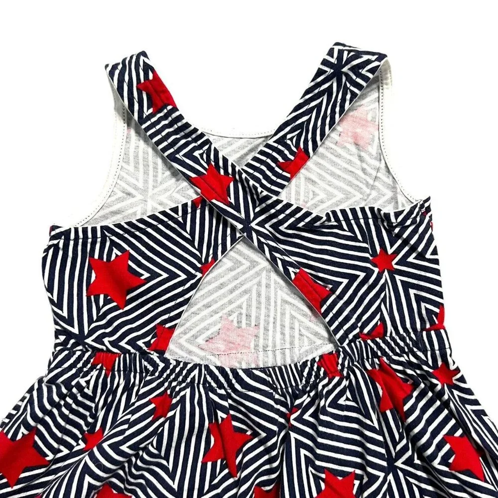 Gymboree 2T Stars & Stripes Patriotic Cross Back Dress